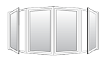 This is Keystone's 4 panel bow vinyl window.